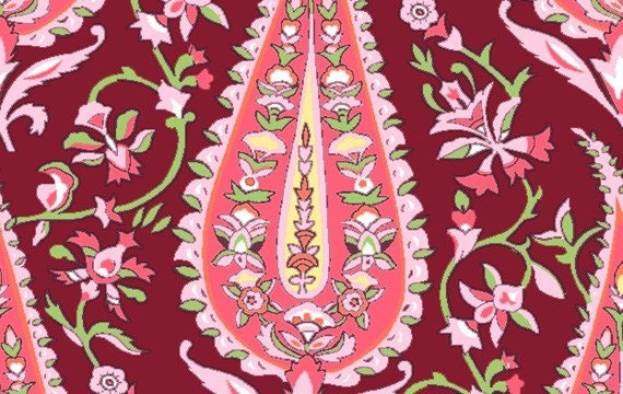 Amy Butler - LOVE - Cypress Paisley in Wine - 1/2 yard