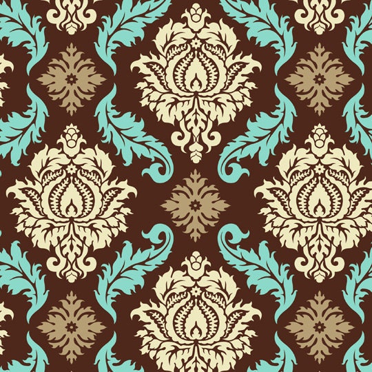 Joel Dewberry - Aviary 2 - Damask in Bark - 1 yard