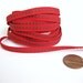 Thin Ribbon in Red with green stitches for the Hollidays. 1/4" (7 mm). For bows. --(25 yard Spool)-- Wholesale Price
