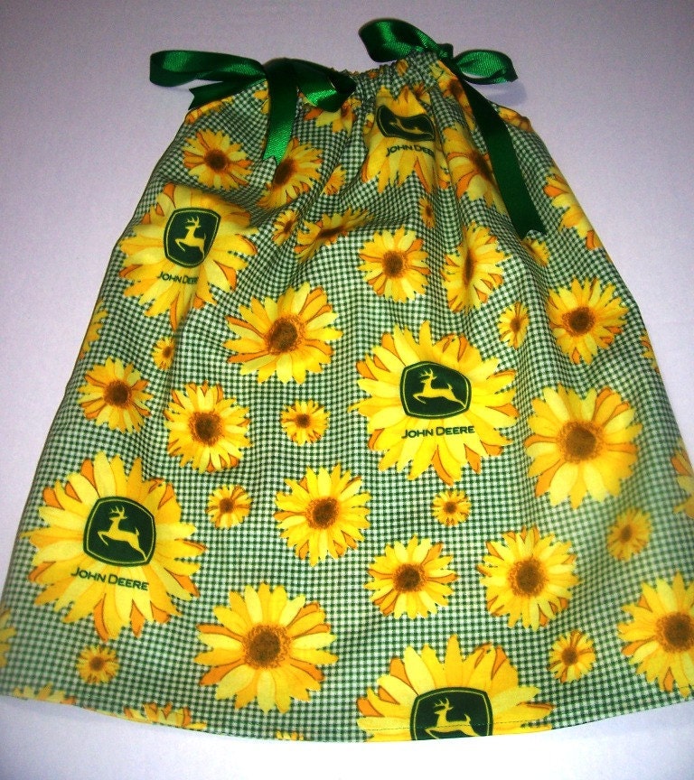 John Deere and Sunflowers Pillowcase Dress Ready to Ship