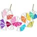 Geometric Leather Bib Necklace Neon Triangle Kaleidoscope