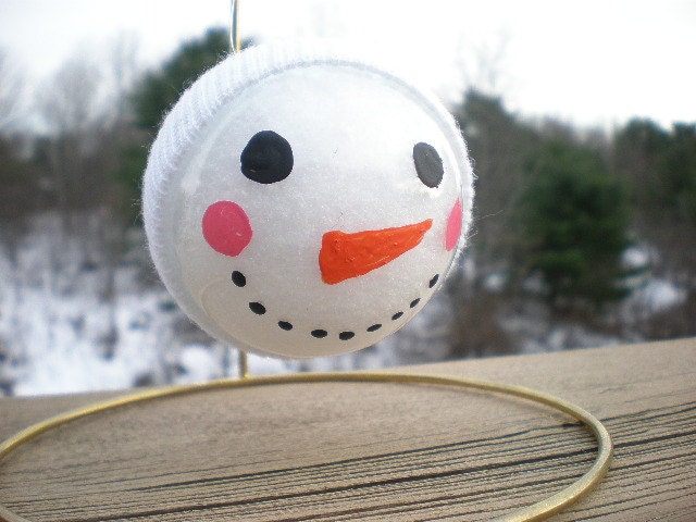 Handpainted Snowman Head Filled with Snow
