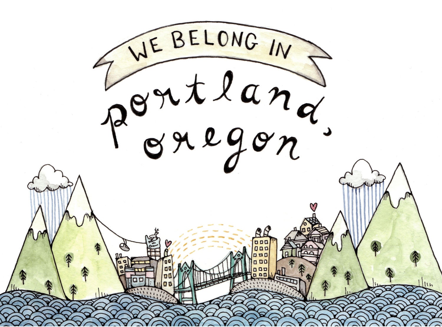 We Belong in Portland Print 5x7