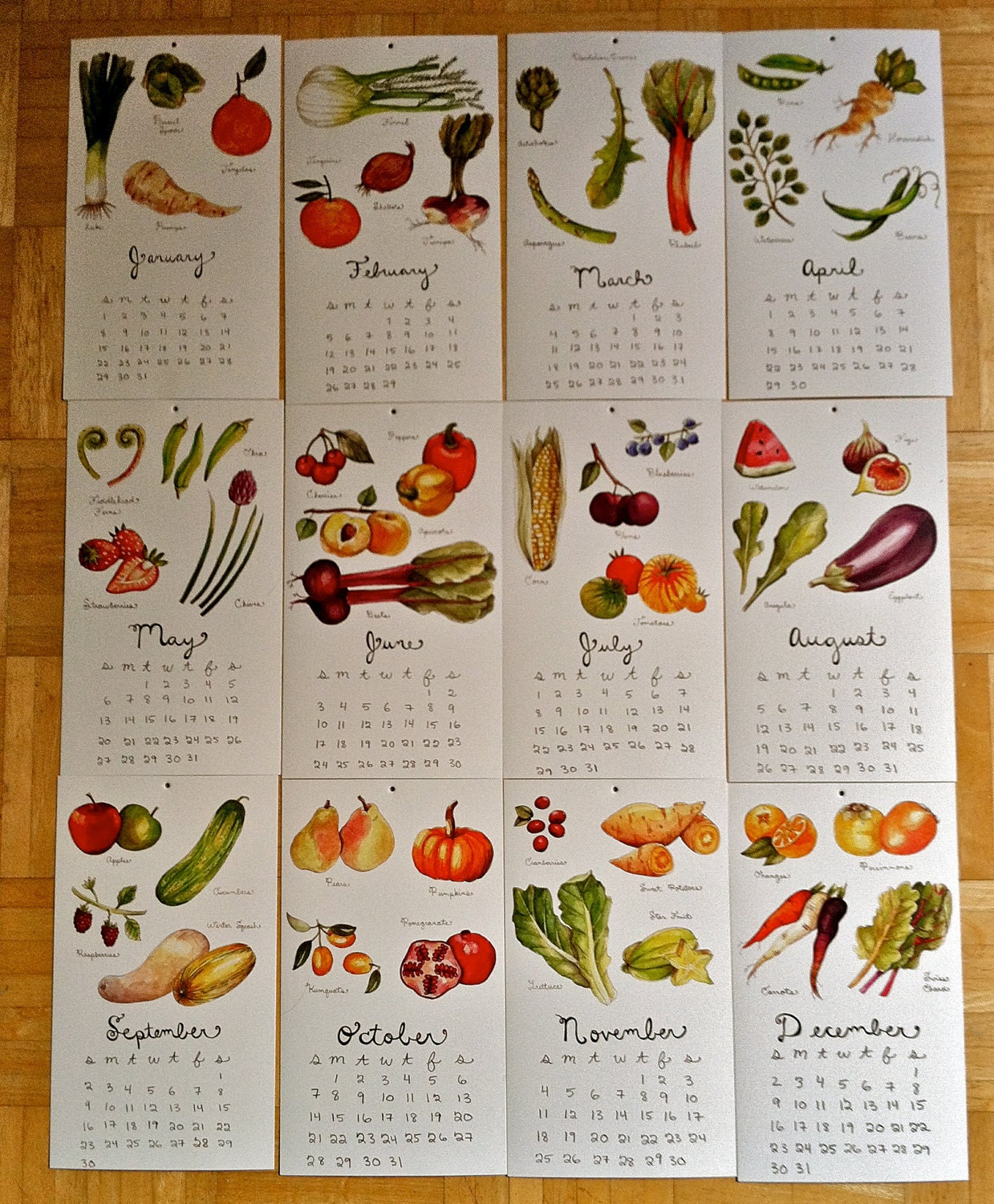 Seasonal Fruits and Vegetables Calendar 2012