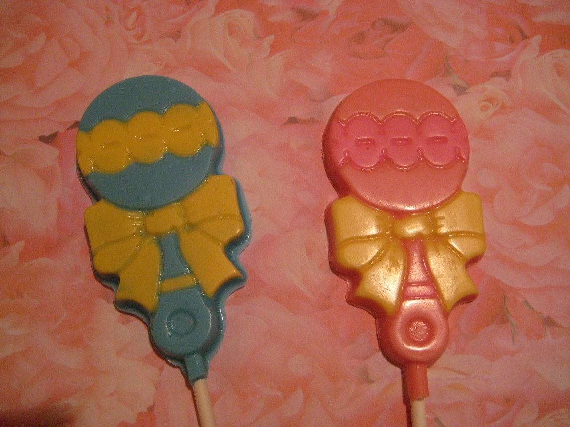 24-Baby Rattle Lollipops-Baby Shower Favors