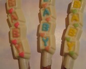 24-Chocolate Covered Pretzel Rod-BABY Verse-Baby Shower Favors