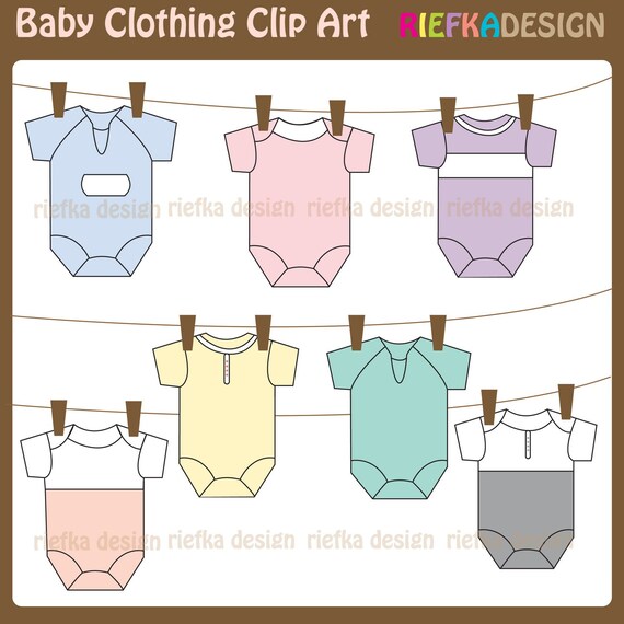 Items similar to Baby Clothing Clip art Set on Etsy