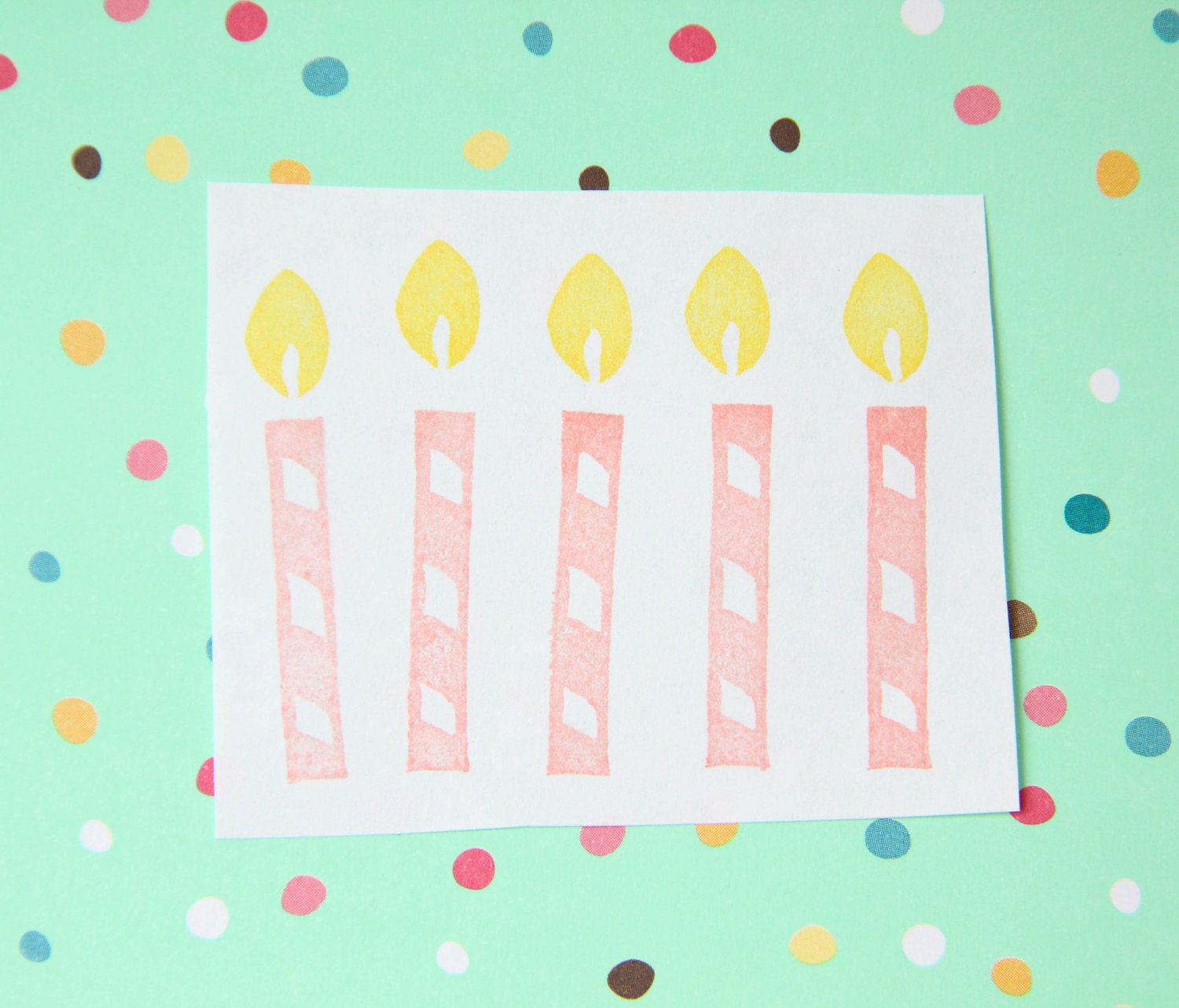 Birthday Candle Hand Carved Stamp Unmounted