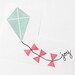 Joyful Flying Kite Hand Carved Rubber Stamp for Acrylic Blocks