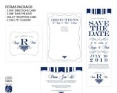 ANGIE Design Wedding Invitation Suite -- Custom Colors -- EXTRAS PACKAGE -- digital file