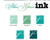 BLUE GREEN TURQUOISE teal aqua sage Color Box Archival Ink Pad