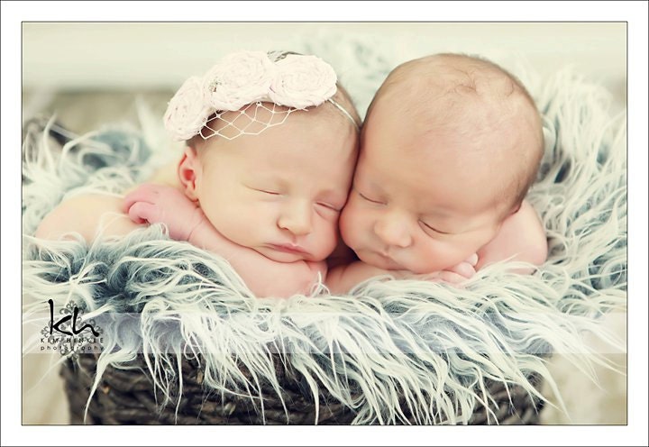 Newborn Vintage Inspired Headband-Flower Headband-Baby Girl Headband-Shabby Chic Headband