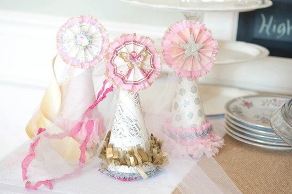Vintage Inspired Birthday Hat, Photography Prop, Tea Party