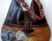 Large Leather Tear Drop Tote