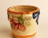 Vintage Japanese Majolica Hand Painted Pot