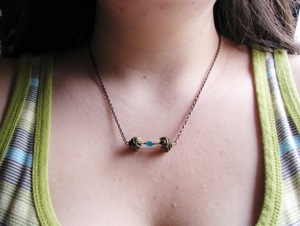 Brass Tube Necklace Geekery Glass Vial Tesseract