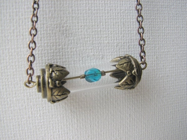 Brass Tube Necklace Geekery Glass Vial Tesseract