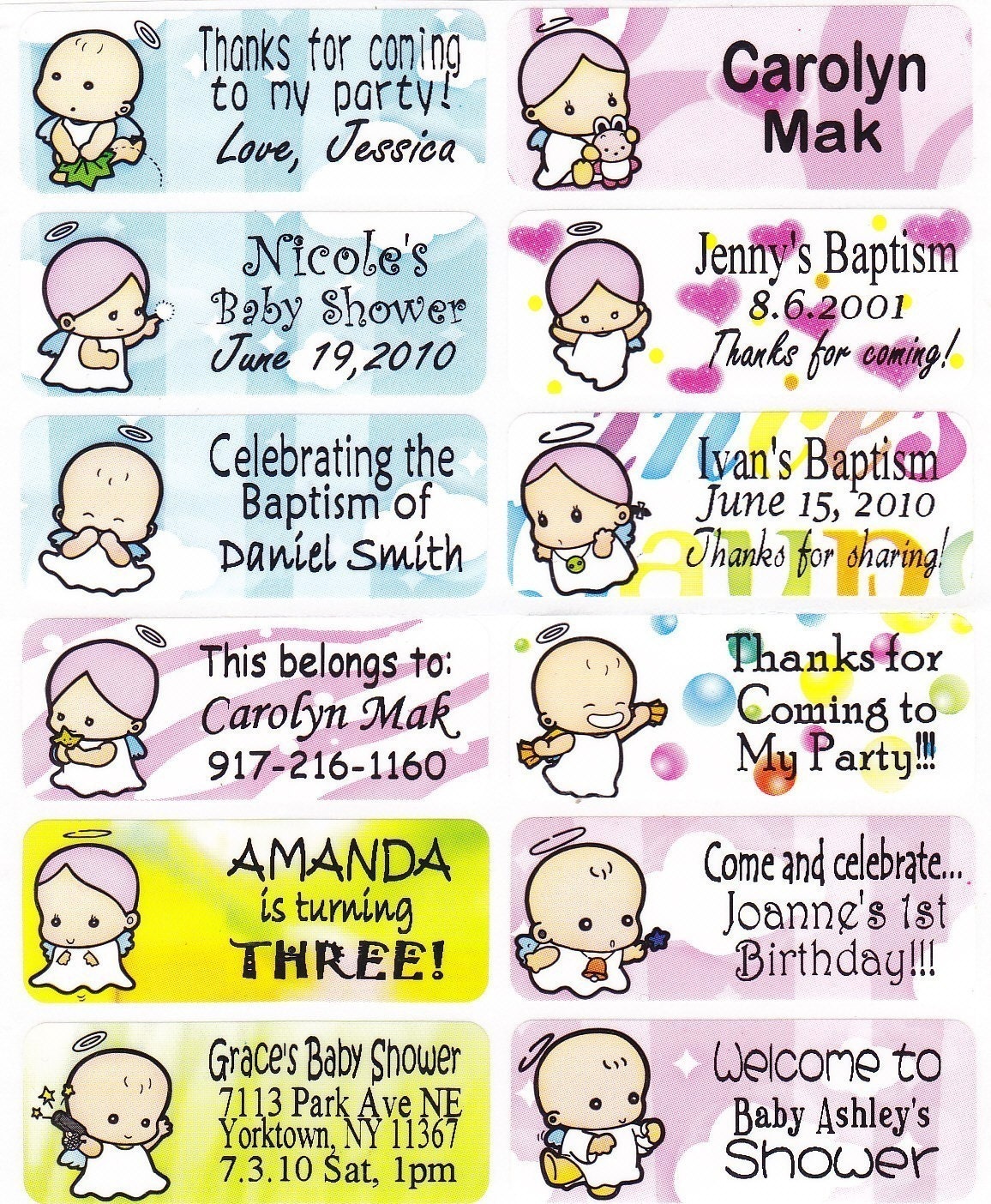 Items similar to 40 CUTE BABY Custom Vinyl Name LabelsSchool,Daycare