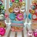Bottle Brush Tree Snowman Pink & Aqua Christmas Dream Sweet Sugared Bells glass ornaments garland Chic bottlebrush