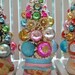 Bottle Brush Tree Snowman Pink & Aqua Christmas Dream Sweet Sugared Bells glass ornaments garland Chic bottlebrush