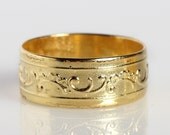 Gold Plated Ring With Ethnic Decoration, wedding band, engagement ring