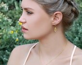 Paula Necklace - Vintage style pendant set with Clear Swarovski Crystals on a Goldfilled chain