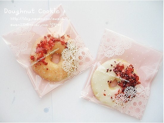 40spc Doily Printing Self Sealing Transparent Gift Bags