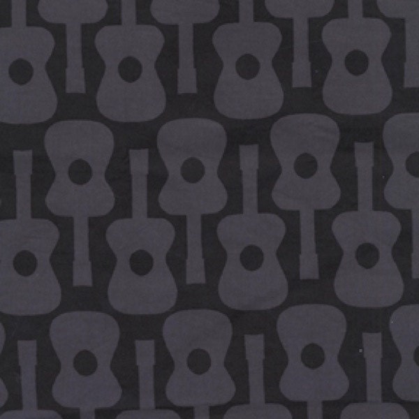 Groovy Guitars in Gray by Michael Miller Fabrics, 1 Yard