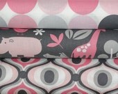 Michael Miller Fabric, Full Yard Bundle, Zoology in Bloom, 3 Yards Total
