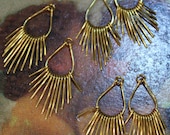 Golden Brass Fringe Charm Findings - Artisan Handcrafted