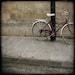 5x5 fine art photograph /// the purple bicycle /// paris photo by lesley sico