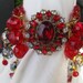 RESERVED...Vintage Assemblage Statement CUFF Bracelet - GLASS - Vintage Repurposed RhinestoneTONE Clasp-