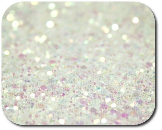 Glitter fabric Iridescent WHITE Super sparkly by JanineSupplies