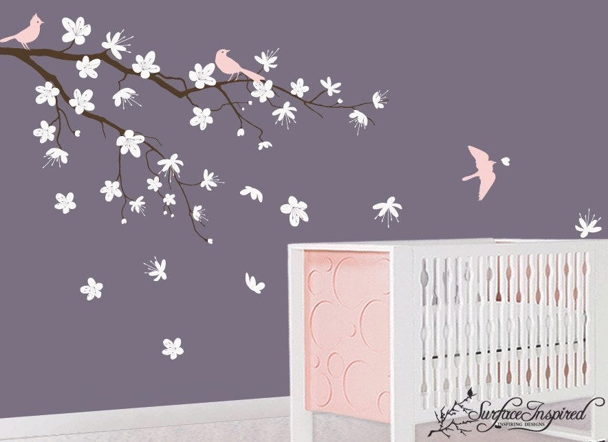 Nursery Wall Decals Contemporary Blossom Branch Vinyl Wall Decal - SUR016