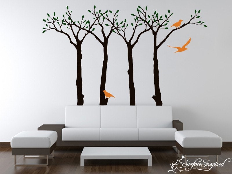 Vinyl wall art decals - Contemporary Forest Design - Inspiring Wall Decal