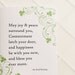 Irish Blessing Handmade Card - shamrocks, Wedding, Anniversary, white, black, green, swirls