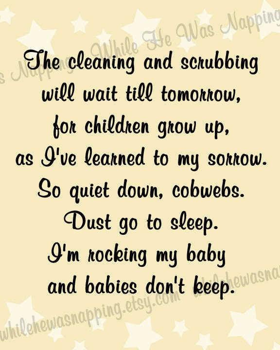 Digital Babies Don't Keep Poem Printable