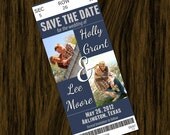 Save the Date Invitation Card -- Ticket Style (Football, Basketball, Baseball, etc.) -- Personalized with Your Photos (Digital File)
