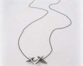 oxidized sterling silver necklace double X