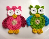 Crochet Owl Applique Pattern, PDF Pattern, Crochet Owl