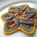 Crochet Flower Applique - Purple, Yellow, Orange, Teal, Lime