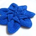 Crochet Flower Applique, Blue