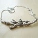 Love Birds Pendant Statement Necklace, Silver Branch ,Birds, Lariat Necklace, Free Shipping, Choker ,Gift, Bridal