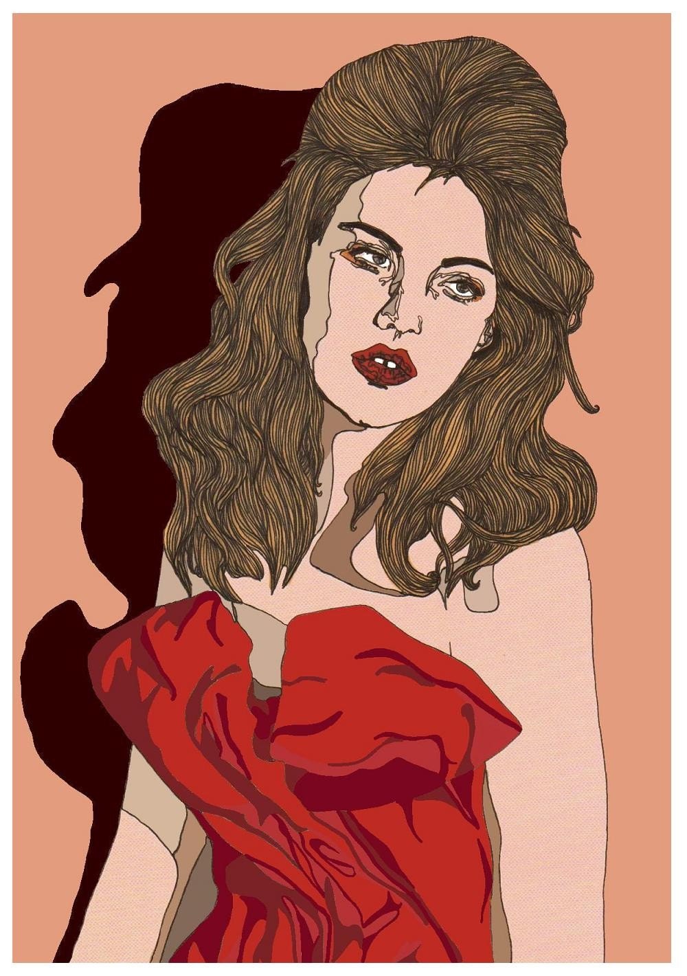 The girl in the red dress ...5x7 matte print