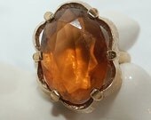 Luxurious Faux Smoky Topaz Adjustable Ring from Sarah Coventry