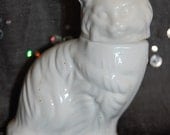 White Avon Cat Perfume Bottle Flask Figurine