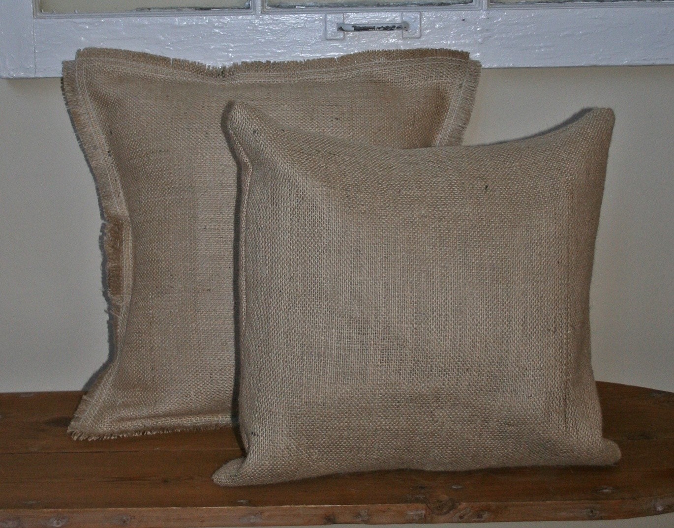 Burlap Pillow Cover 16 inch Your choice of styles