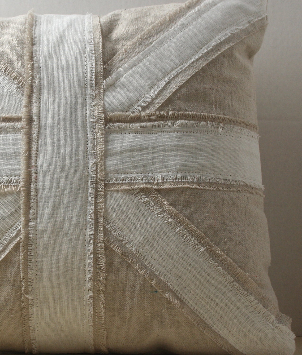 Union Jack Linen and Canvas Pillow Cover - Square