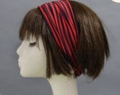 Stretchy headband navy and red stripes