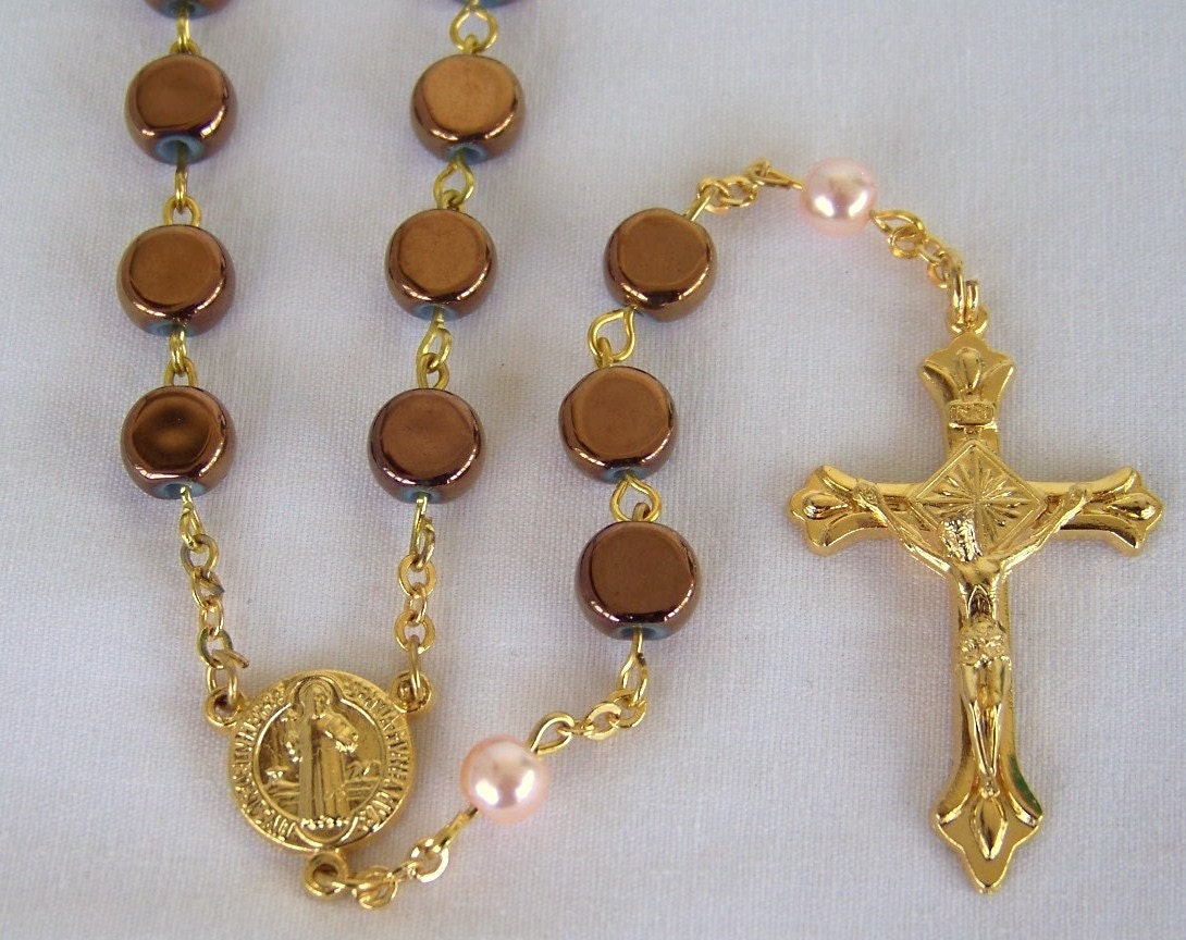 Saint Benedict Bronze Coin Rosary (4)